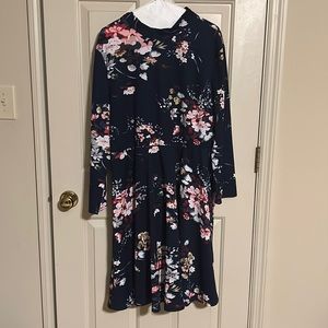 Mock neck MIDI dress